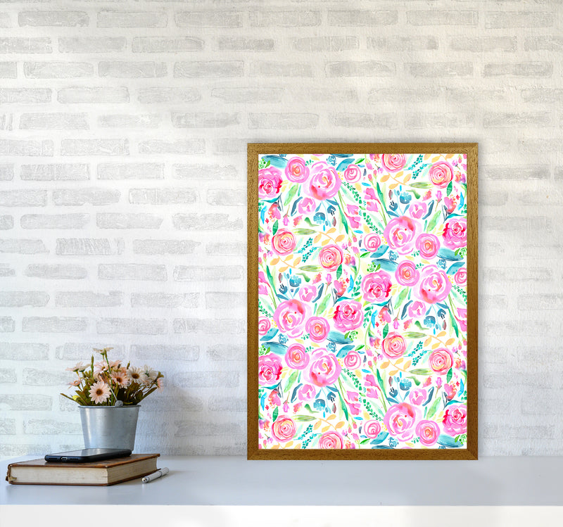 Spring Days Pink Abstract Art Print by Ninola Design A2 Print Only
