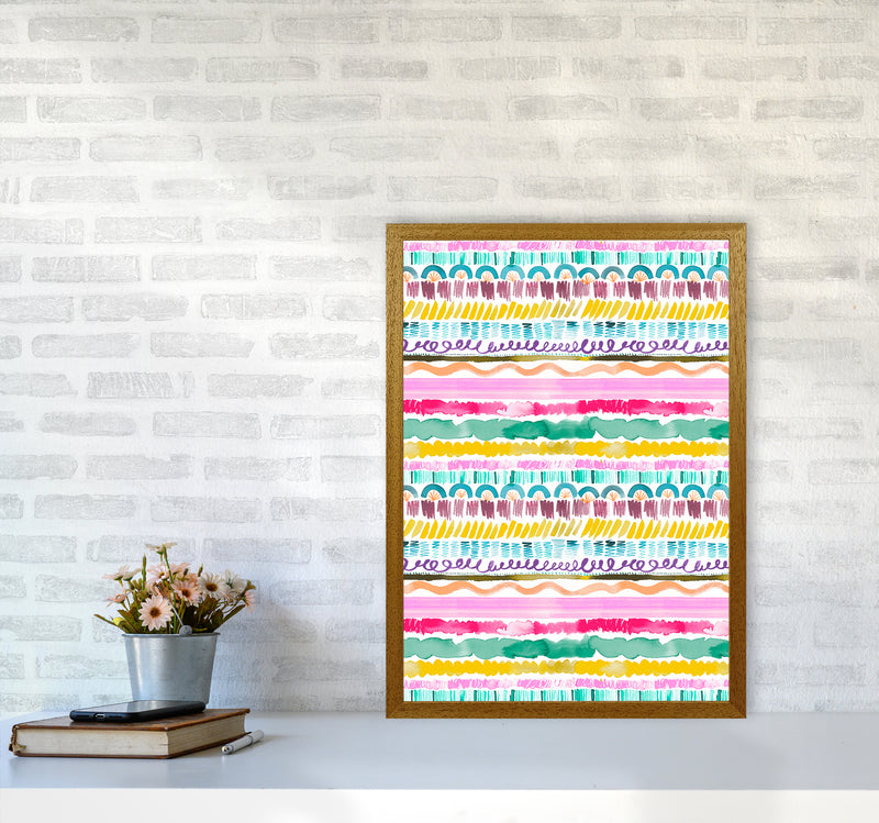 Garlands Tribal Abstract Art Print by Ninola Design A2 Print Only