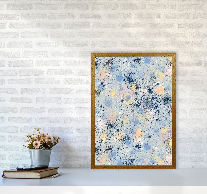 Ink Dust Blue Abstract Art Print by Ninola Design A2 Print Only