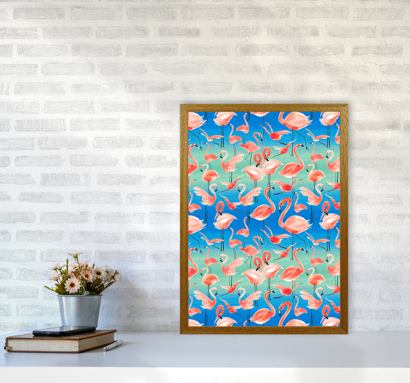 Flamingo Pink Abstract Art Print by Ninola Design A2 Print Only