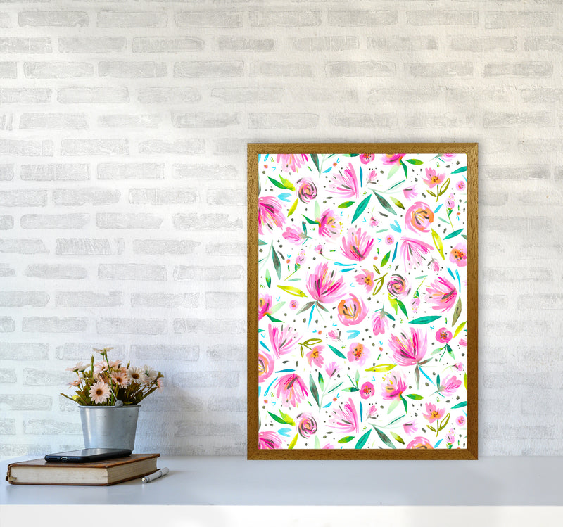 Peonies Pink Abstract Art Print by Ninola Design A2 Print Only
