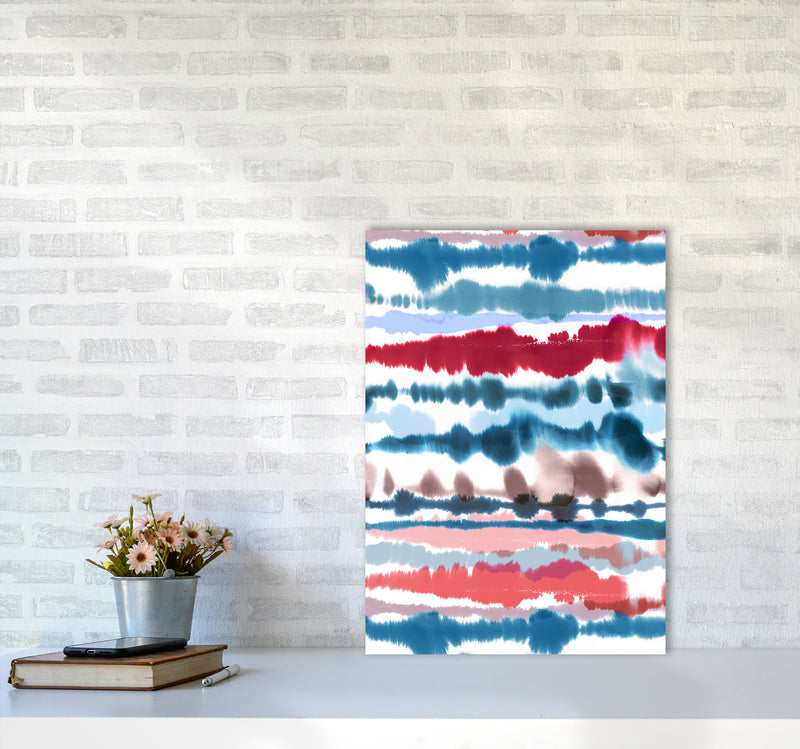 Soft Nautical Watercolor Lines Abstract Art Print by Ninola Design A2 Black Frame