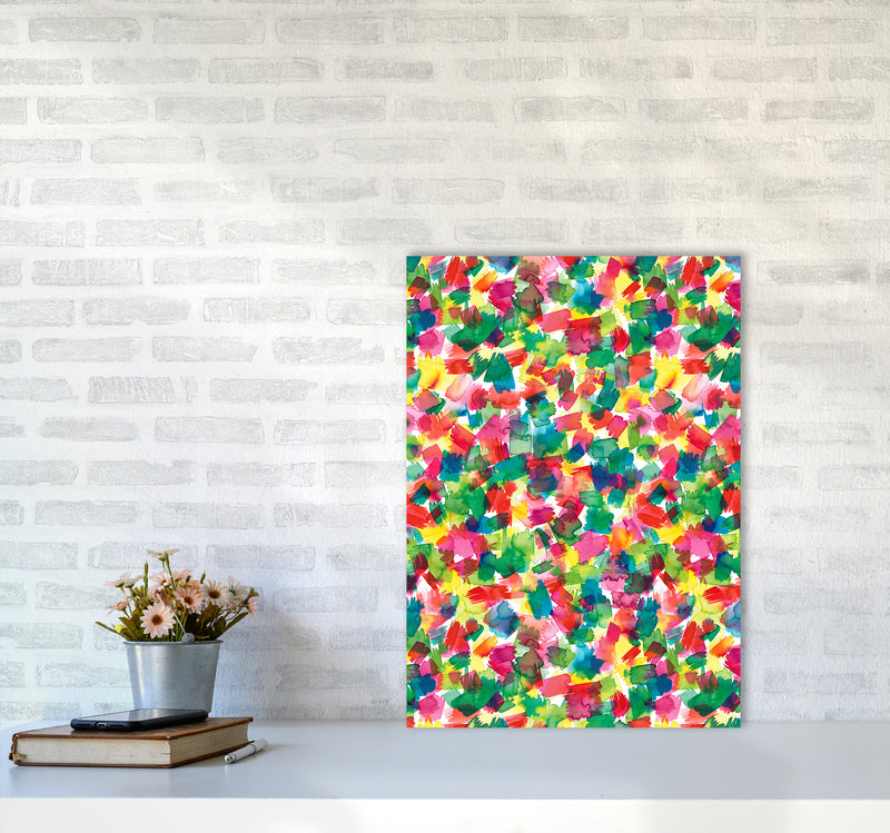 Spring Colors Multicolored Abstract Art Print by Ninola Design A2 Black Frame