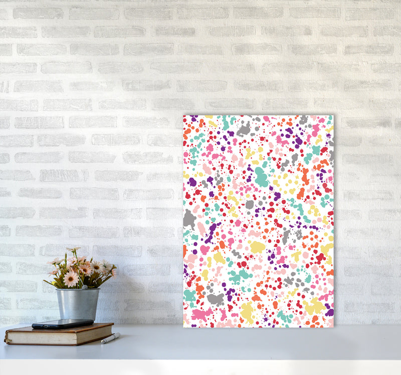 Splatter Dots Multicolored Abstract Art Print by Ninola Design A2 Black Frame