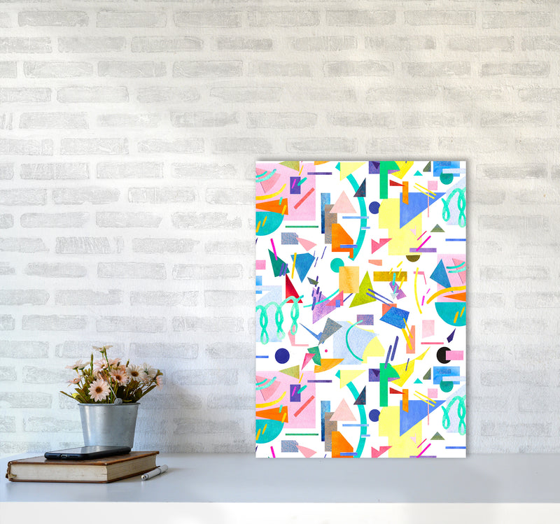 Geometric Collage Pop Abstract Art Print by Ninola Design A2 Black Frame