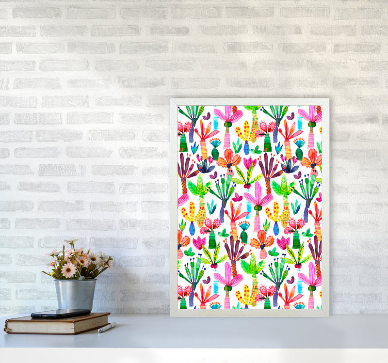 Palms Kids Garden Abstract Art Print by Ninola Design A2 Oak Frame