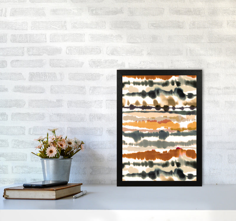 Soft Nautical Watercolor Lines Brown Abstract Art Print by Ninola Design A3 White Frame