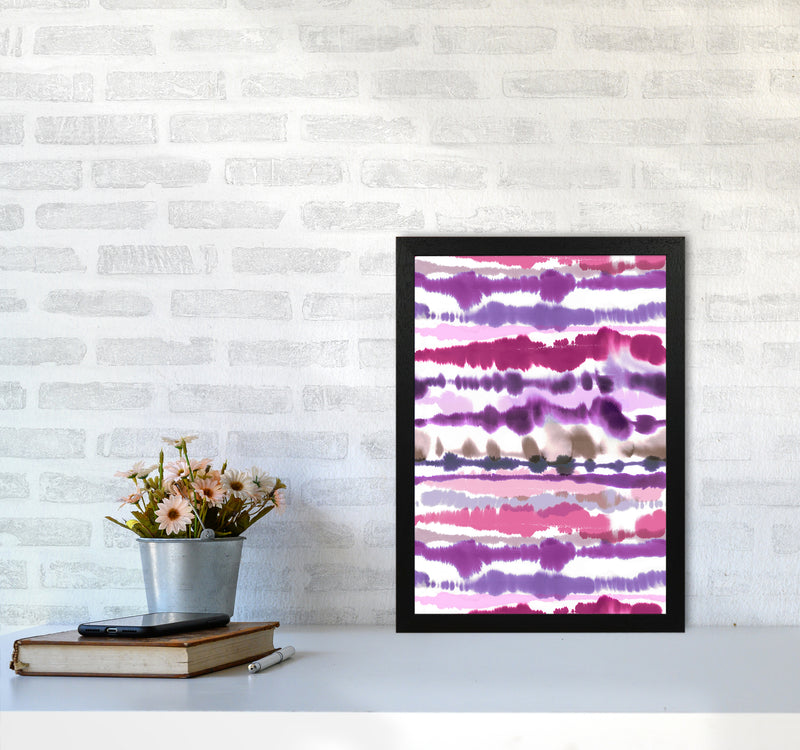 Soft Nautical Watercolor Lines Pink Abstract Art Print by Ninola Design A3 White Frame