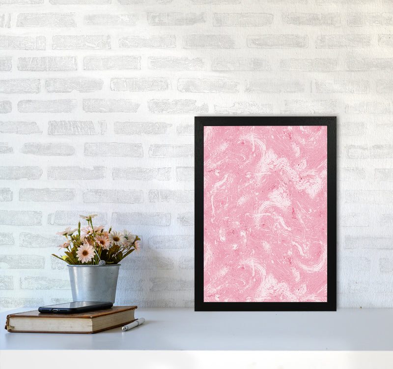 Abstract Dripping Painting Pink Abstract Art Print by Ninola Design A3 White Frame