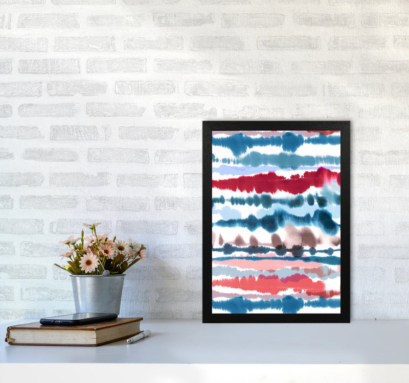 Soft Nautical Watercolor Lines Abstract Art Print by Ninola Design A3 White Frame