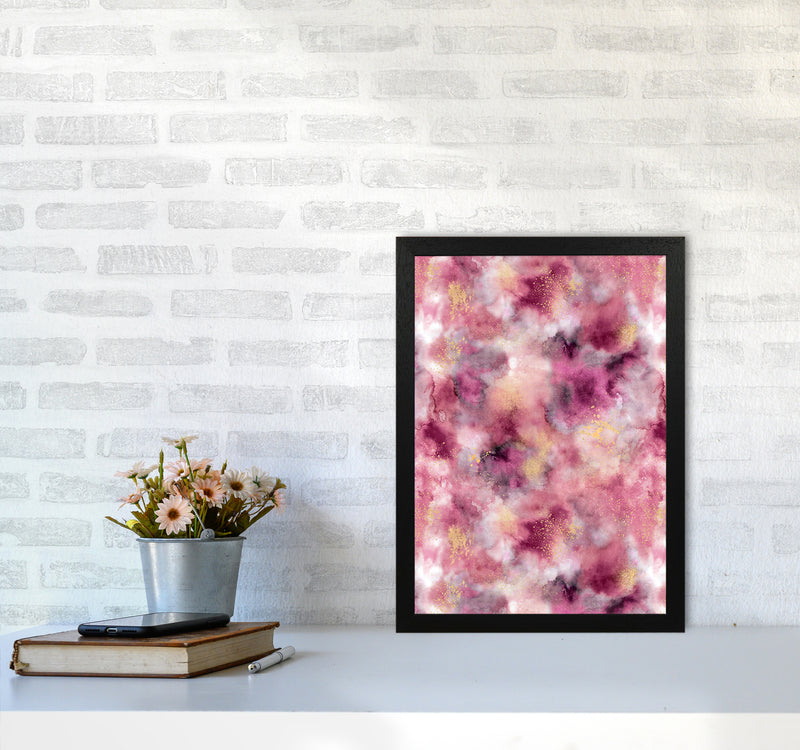 Smoky Marble Watercolor Pink Abstract Art Print by Ninola Design A3 White Frame
