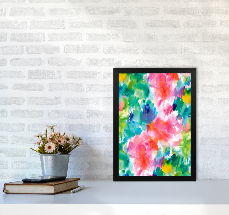 Painterly Waterolor Texture Abstract Art Print by Ninola Design A3 White Frame