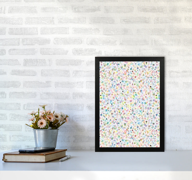 Cosmic Bubbles Multicolored Abstract Art Print by Ninola Design A3 White Frame