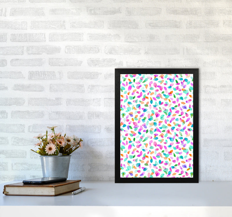 Minimal Flower Petals Pink Abstract Art Print by Ninola Design A3 White Frame