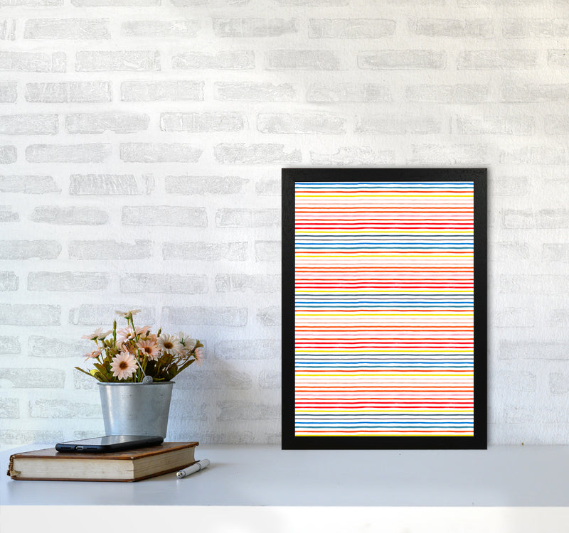 Marker Colorful Stripes Abstract Art Print by Ninola Design A3 White Frame