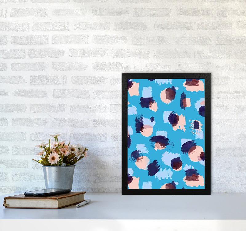 Abstract Stains Blue Abstract Art Print by Ninola Design A3 White Frame