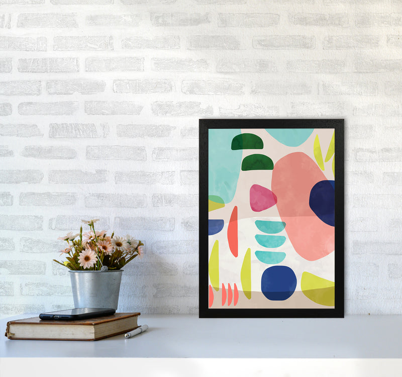 Organic Bold Shapes Abstract Art Print by Ninola Design A3 White Frame