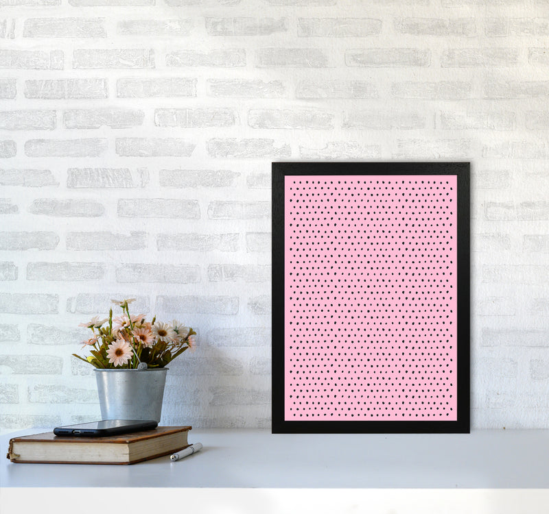 Artsy Dots Pink Abstract Art Print by Ninola Design A3 White Frame