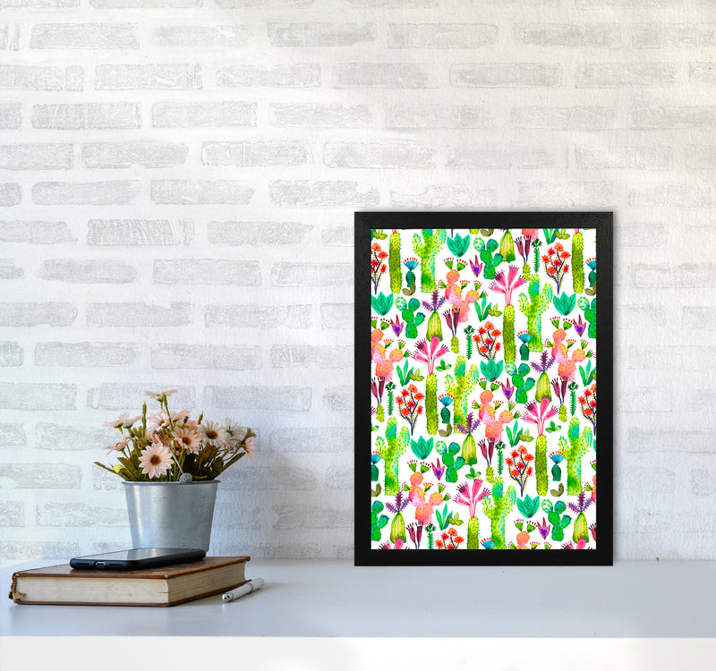 Cacti Garden Abstract Art Print by Ninola Design A3 White Frame