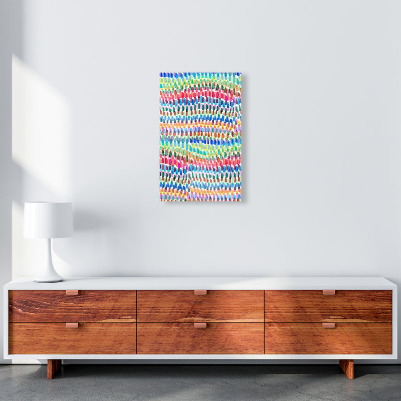 Artsy Strokes Stripes Colorful Abstract Art Print by Ninola Design A3 Canvas