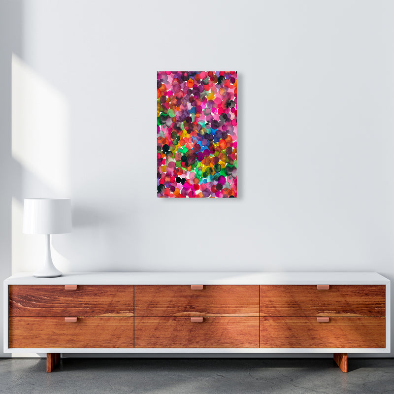 Overlapped Watercolor Dots Abstract Art Print by Ninola Design A3 Canvas