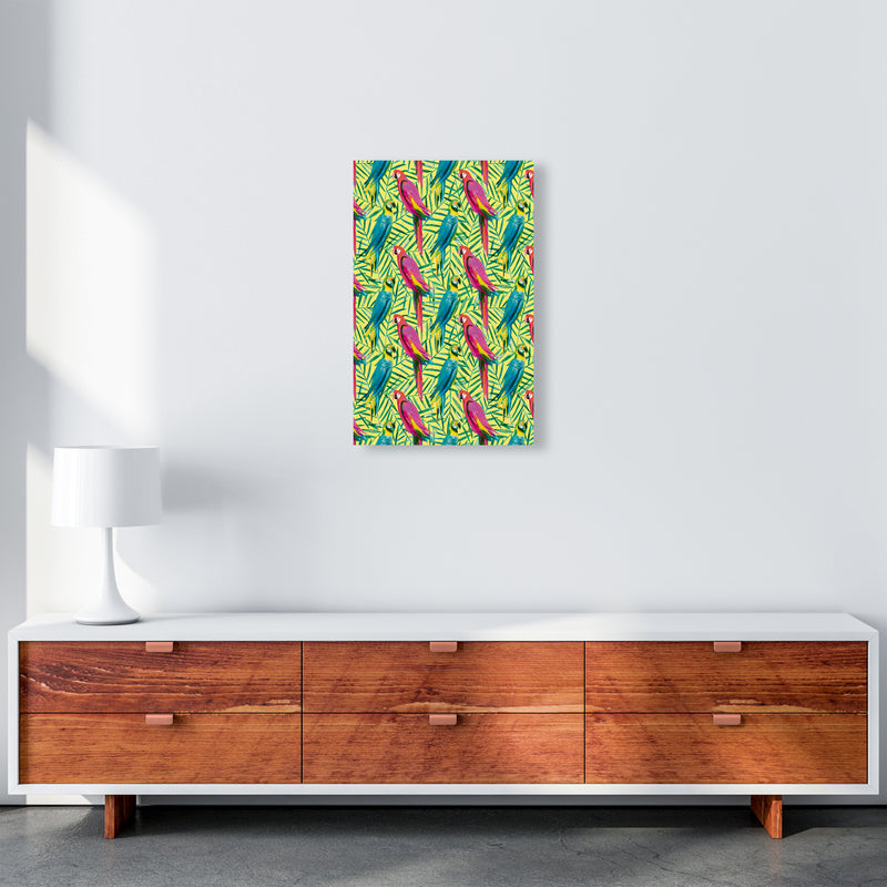 Tropical Parrots Palms Abstract Art Print by Ninola Design A3 Canvas