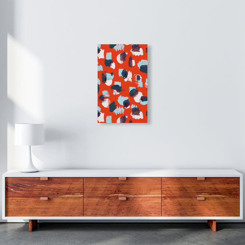 Abstract Stains Coral Abstract Art Print by Ninola Design A3 Canvas