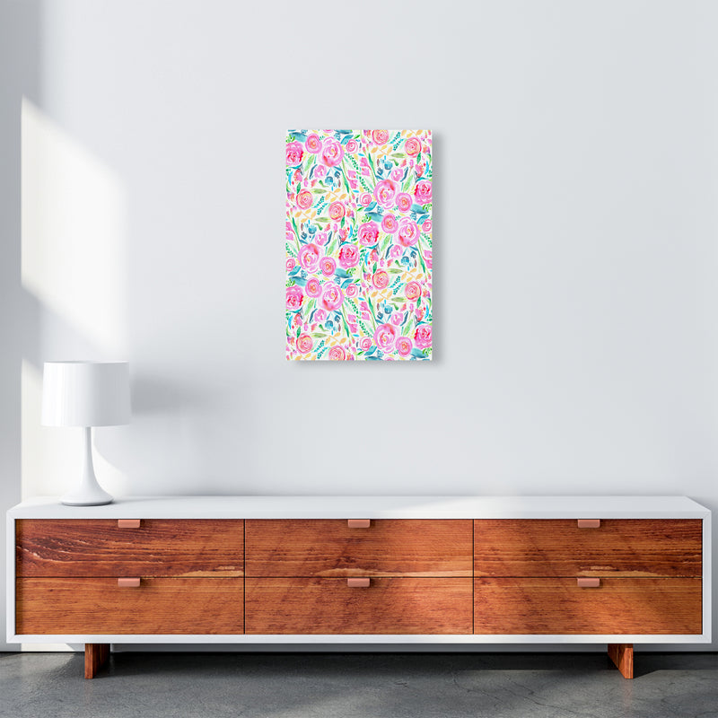 Spring Days Pink Abstract Art Print by Ninola Design A3 Canvas