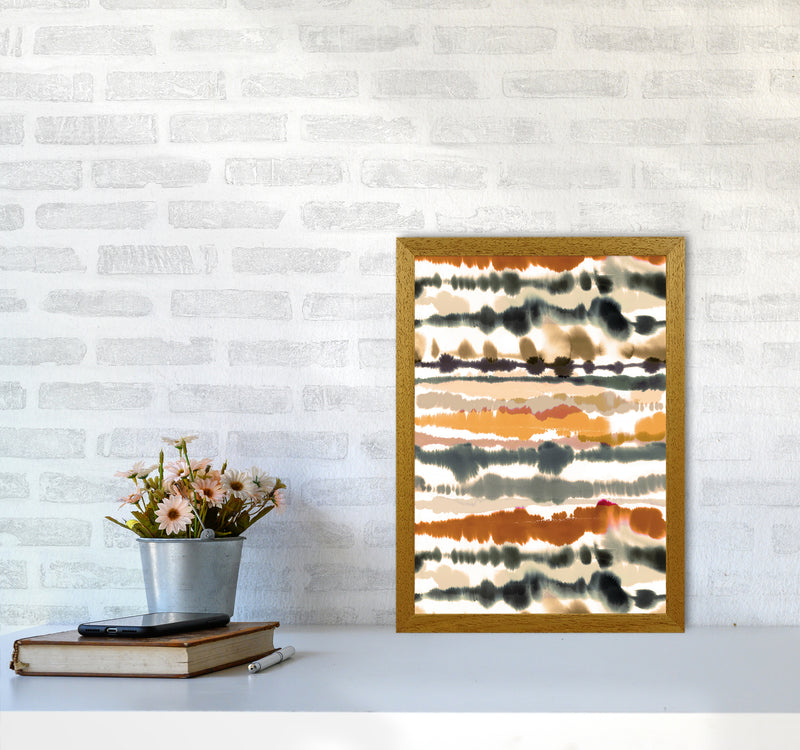 Soft Nautical Watercolor Lines Brown Abstract Art Print by Ninola Design A3 Print Only