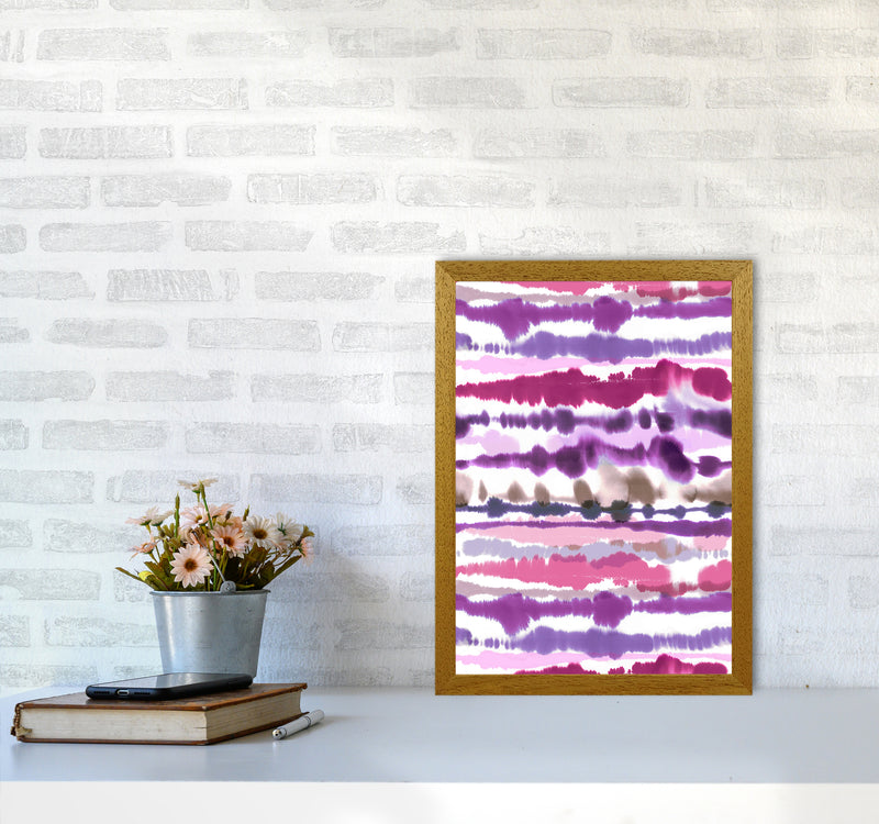 Soft Nautical Watercolor Lines Pink Abstract Art Print by Ninola Design A3 Print Only