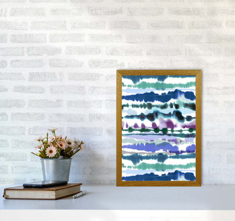 Soft Nautical Watercolor Lines blue Abstract Art Print by Ninola Design A3 Print Only
