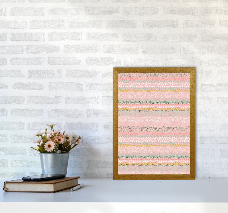 Little Textured Minimal Dots Pink Abstract Art Print by Ninola Design A3 Print Only