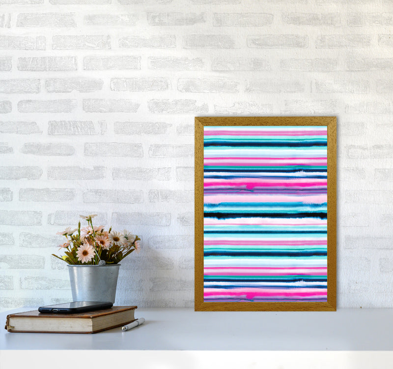 Degrade Stripes Watercolor Pink Abstract Art Print by Ninola Design A3 Print Only
