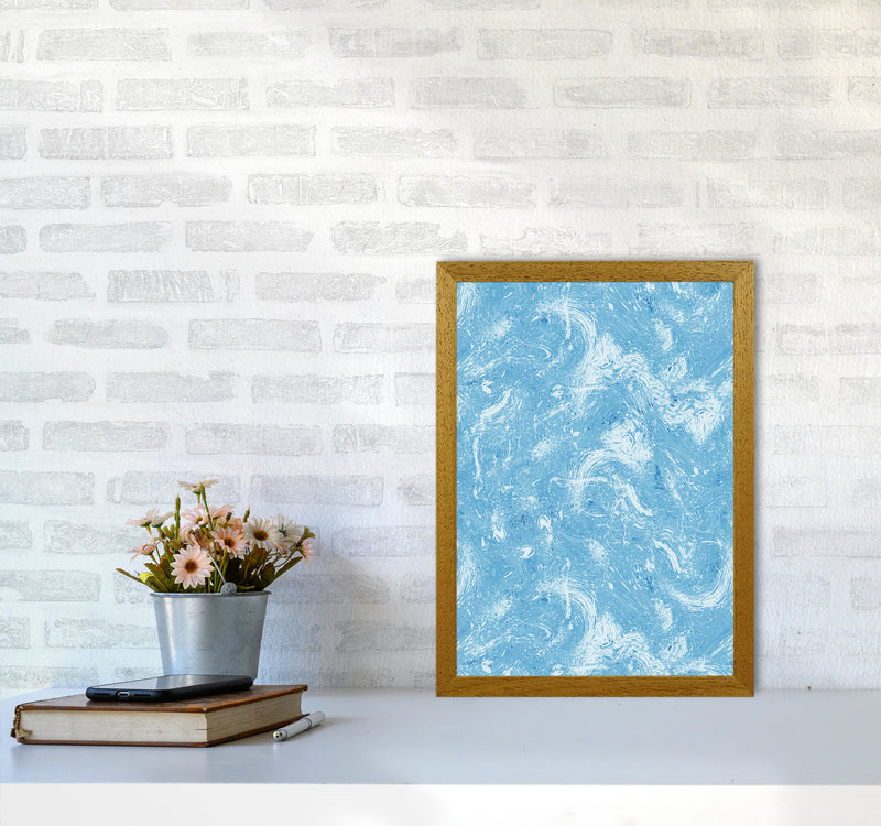 Abstract Dripping Painting Blue Abstract Art Print by Ninola Design A3 Print Only