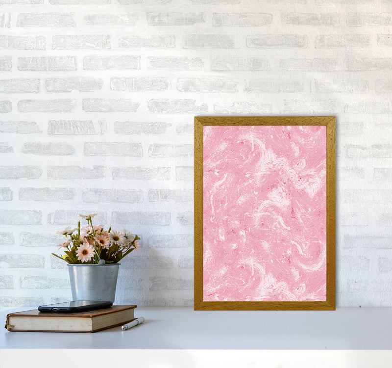 Abstract Dripping Painting Pink Abstract Art Print by Ninola Design A3 Print Only