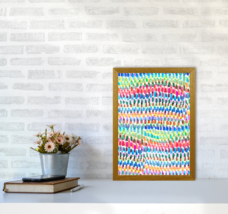 Artsy Strokes Stripes Colorful Abstract Art Print by Ninola Design A3 Print Only