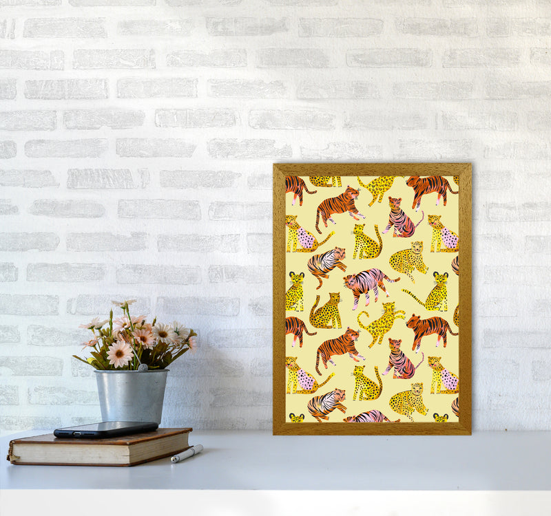 Tigers and Leopards Savannah Abstract Art Print by Ninola Design A3 Print Only