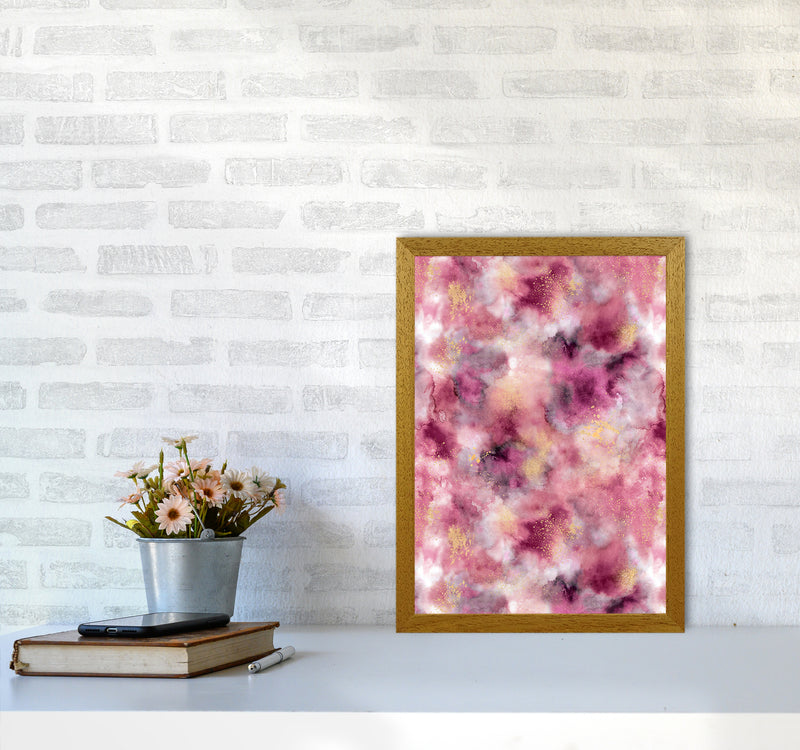 Smoky Marble Watercolor Pink Abstract Art Print by Ninola Design A3 Print Only
