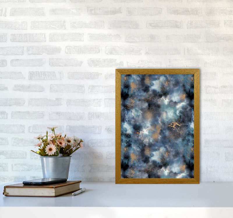 Smoky Marble Watercolor Dark Abstract Art Print by Ninola Design A3 Print Only