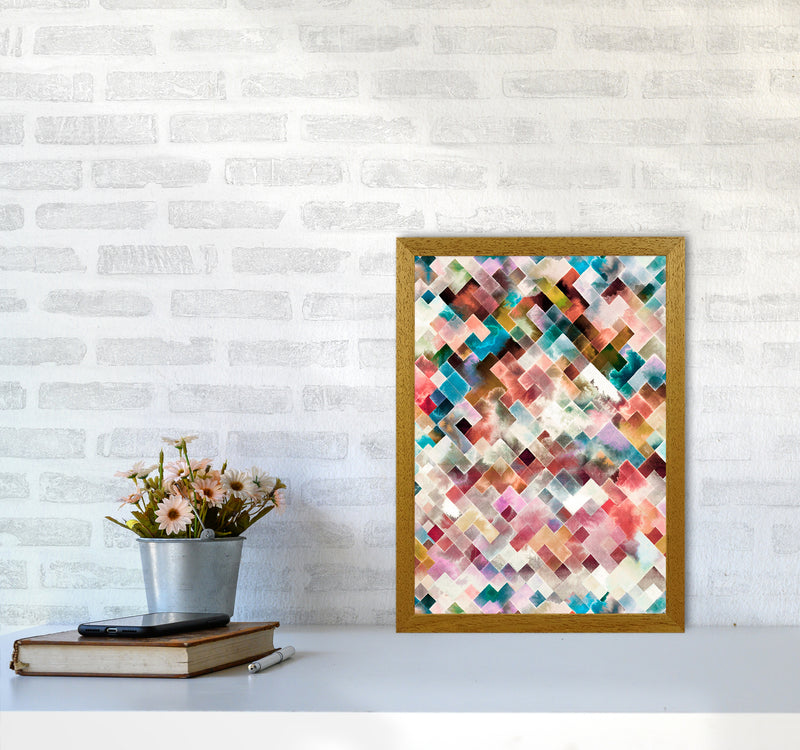 Moody Geometry Multi White Abstract Art Print by Ninola Design A3 Print Only