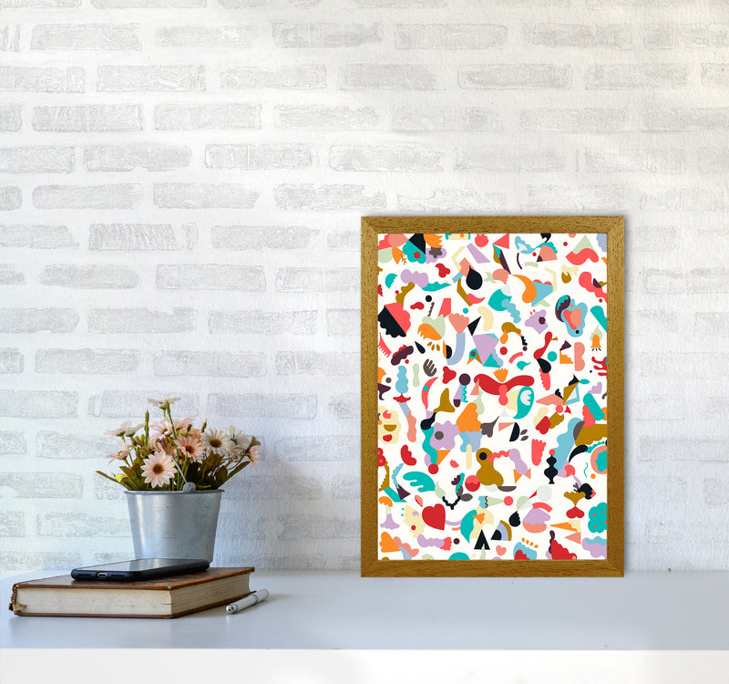 Dreamy Animal Shapes White Abstract Art Print by Ninola Design A3 Print Only