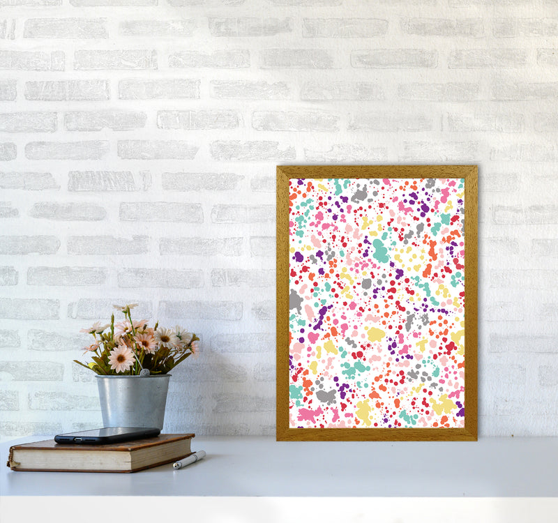 Splatter Dots Multicolored Abstract Art Print by Ninola Design A3 Print Only