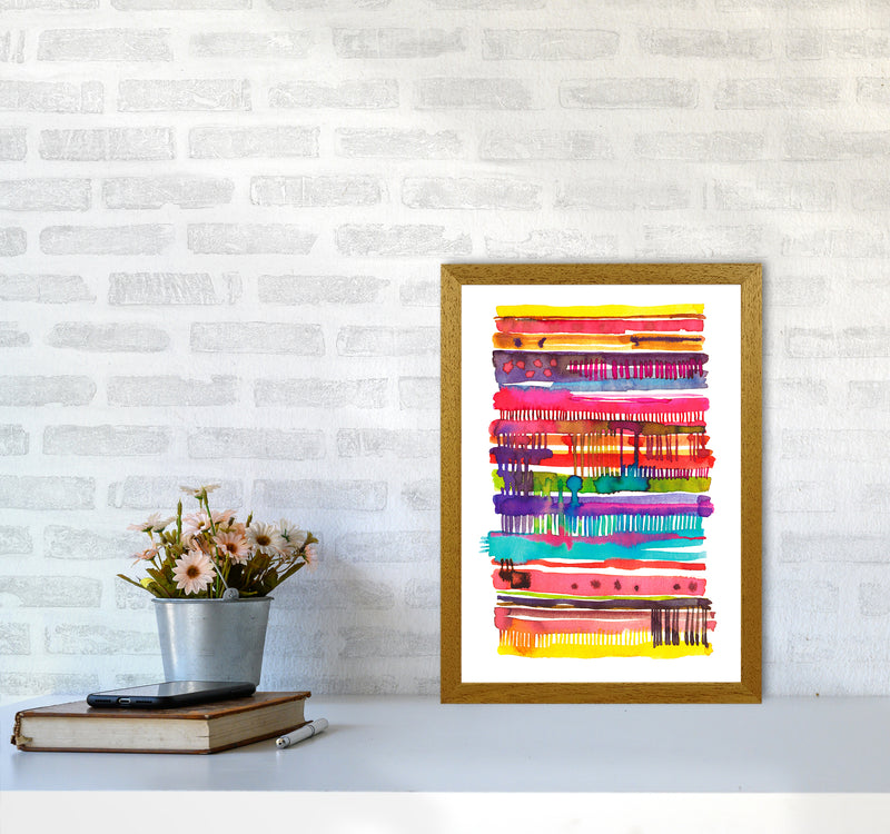 Irregular Watercolor Lines Abstract Art Print by Ninola Design A3 Print Only