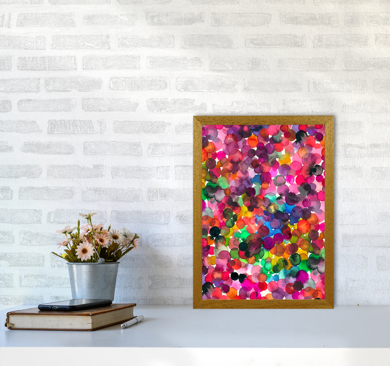 Overlapped Watercolor Dots Abstract Art Print by Ninola Design A3 Print Only