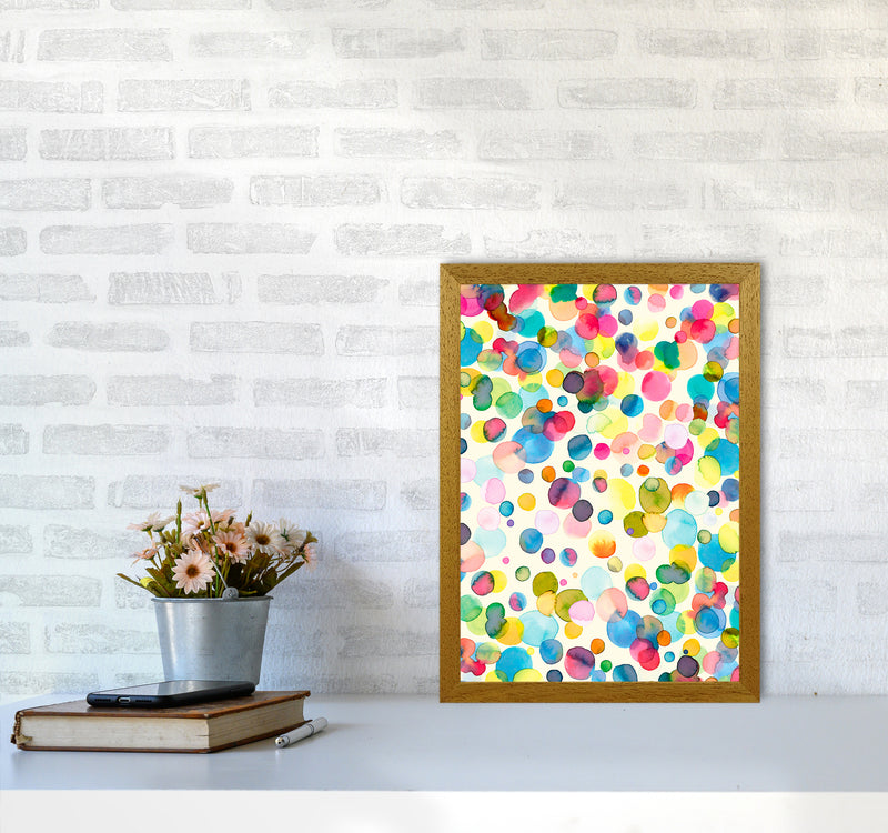 Watercolor Colorful Drops Abstract Art Print by Ninola Design A3 Print Only