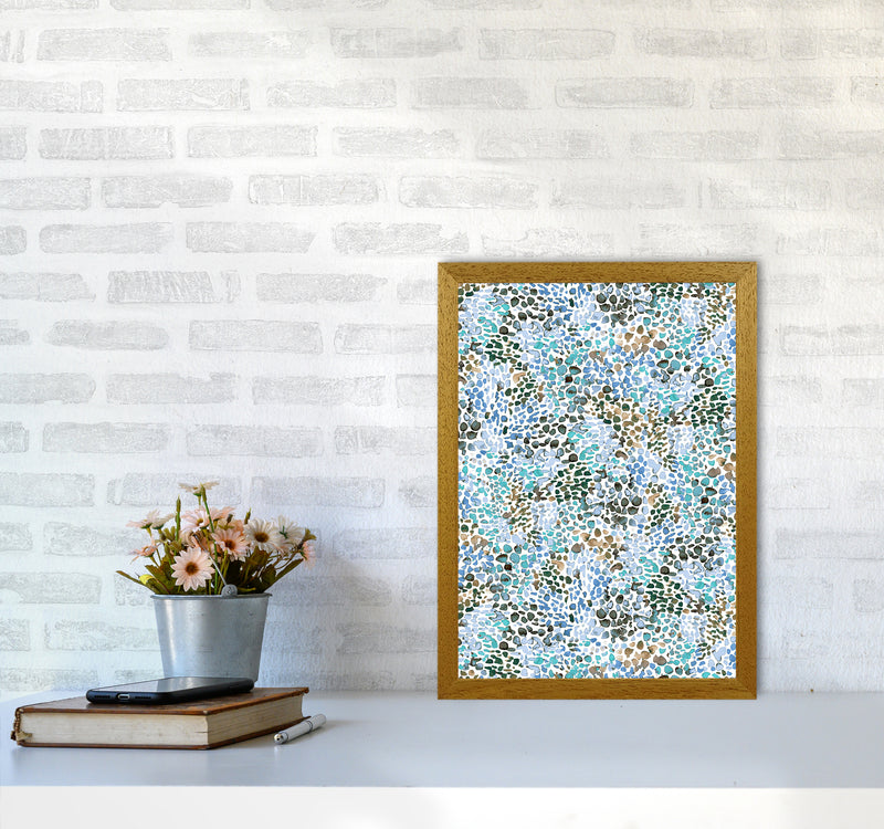 Speckled Watercolor Blue Abstract Art Print by Ninola Design A3 Print Only