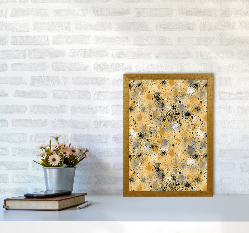 Ink Dust Splatter Yellow Abstract Art Print by Ninola Design A3 Print Only