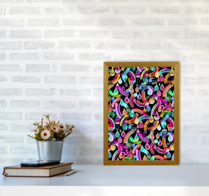 Rainbow Lace Neon Kids Abstract Art Print by Ninola Design A3 Print Only