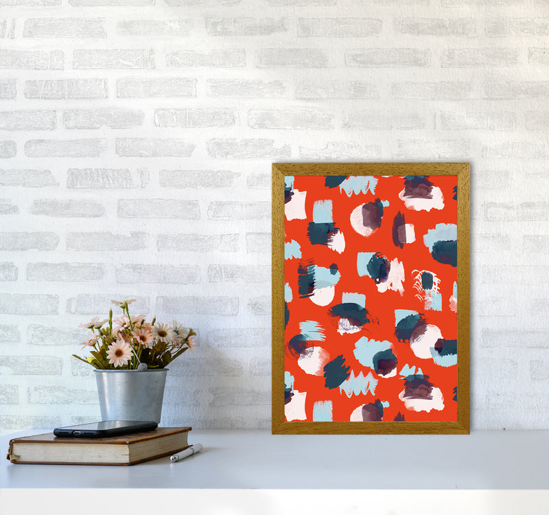 Abstract Stains Coral Abstract Art Print by Ninola Design A3 Print Only