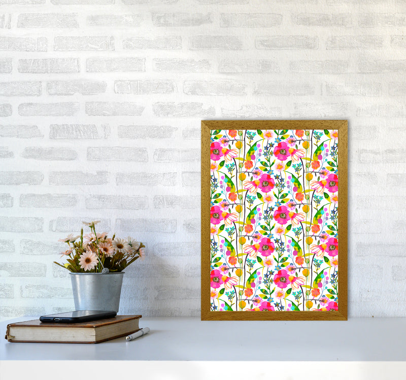 Happy Spring Flowers Abstract Art Print by Ninola Design A3 Print Only